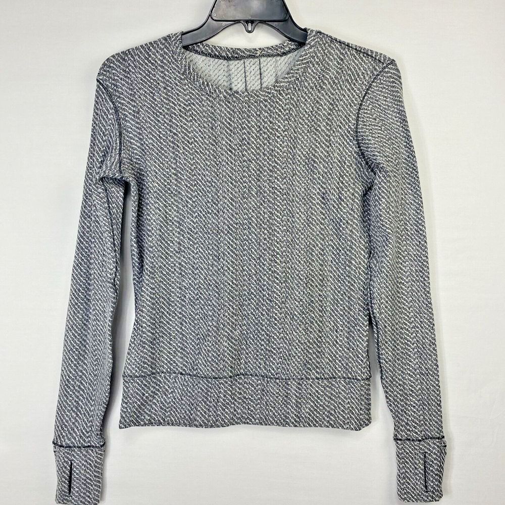 Lululemon Womens Rush Hour Long Sleeve Hazy Heather Gray Run Top Size 2
